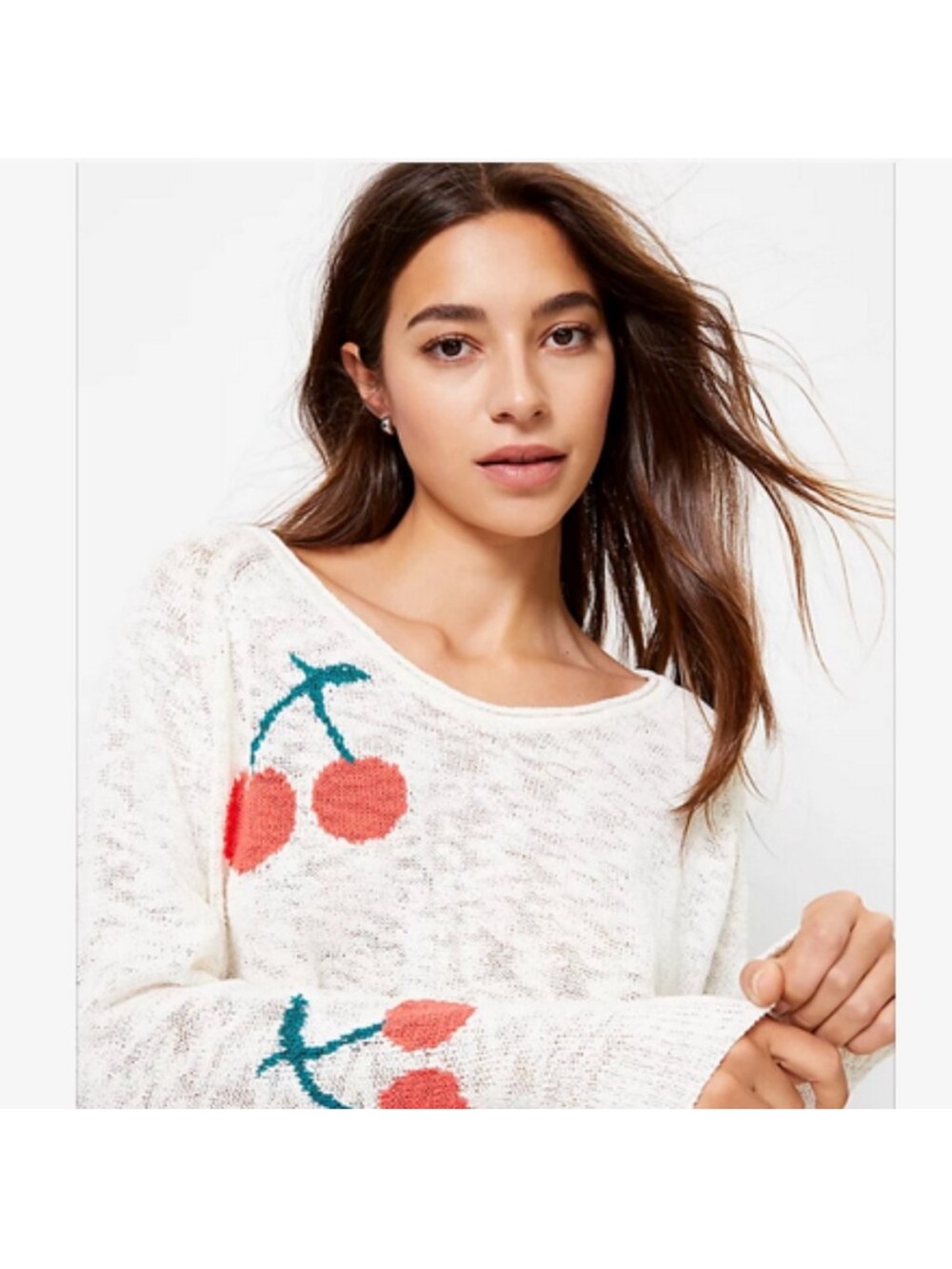 Lou & Grey Cherry Sweater Size Medium NWT